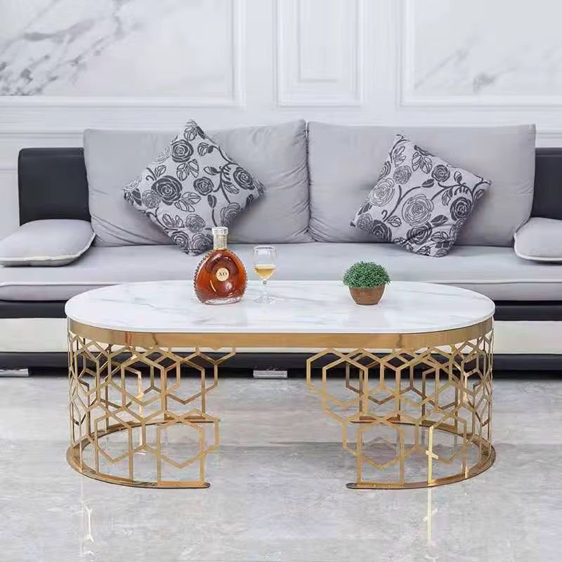 SHEZI OVAL STAINLESS STEEL MARBLE TOP