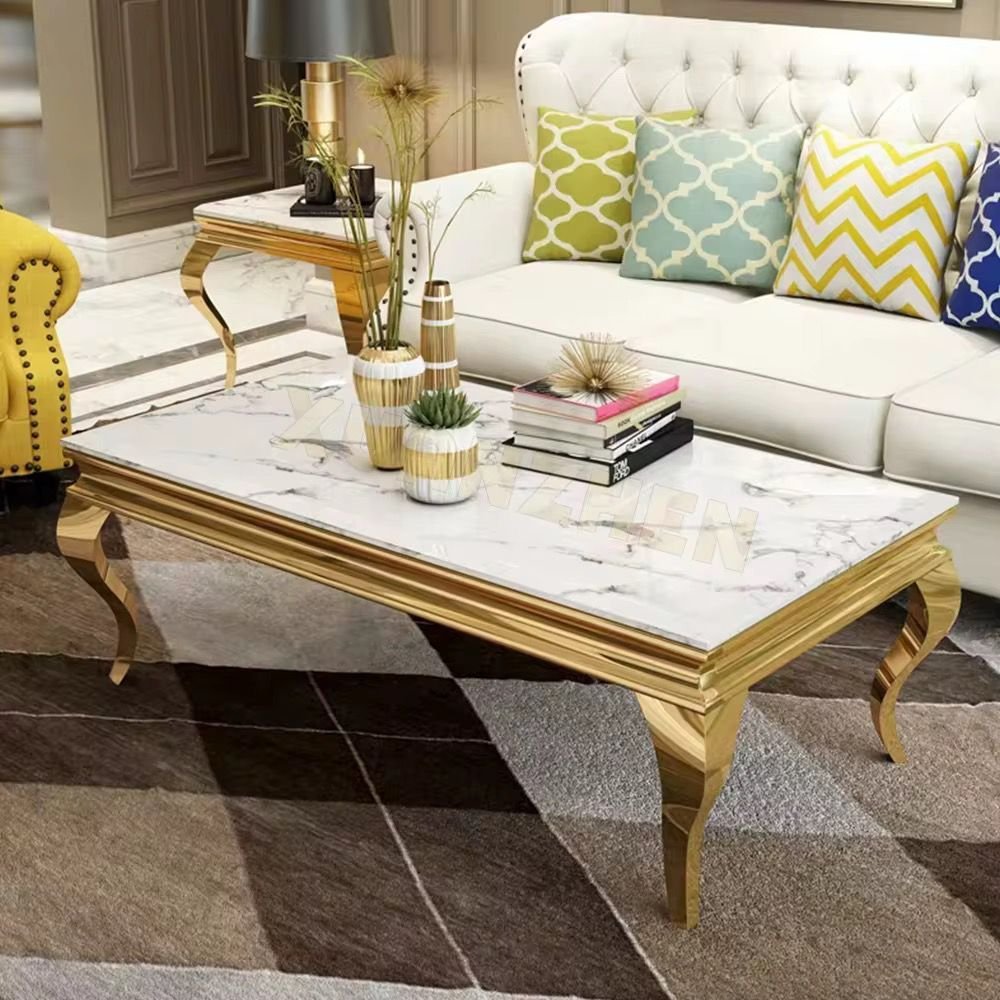 ZAWAI GOLD RECTANGLE MARBLE TOP