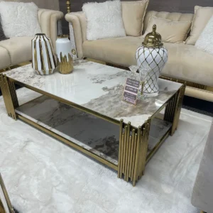 WILLA ARLO 2PCS BLENDED CERAMIC TOP COFFEE TABLE WITH SIDE TABLE