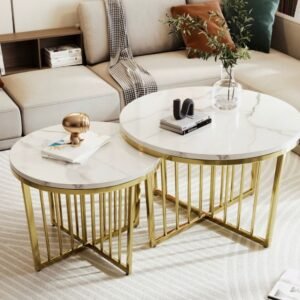 CREDENCE CERAMIC TOP NESTING COFFEE TABLE