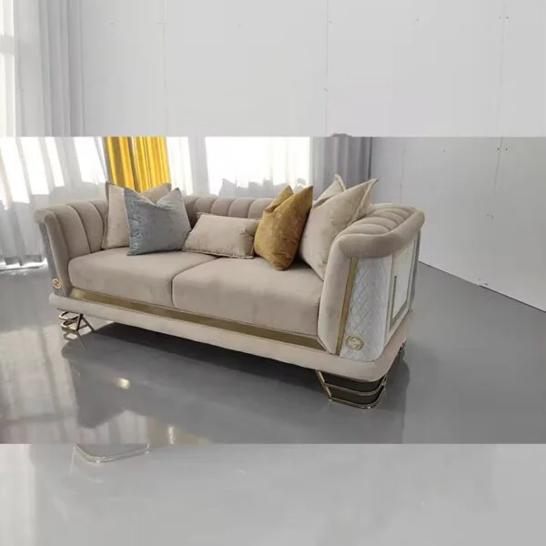 Valencia Modern Living Room Sofa with Gold Legs - Image 2