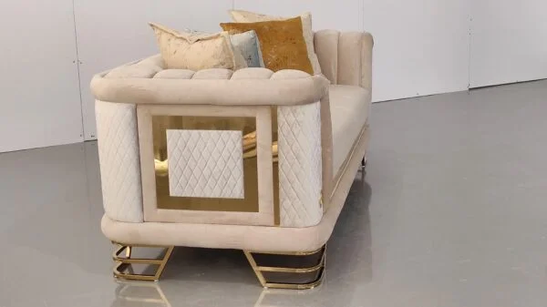 Valencia Modern Living Room Sofa with Gold Legs - Image 5