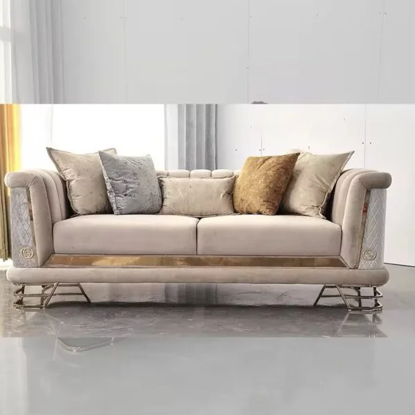 Valencia Modern Living Room Sofa with Gold Legs - Image 3