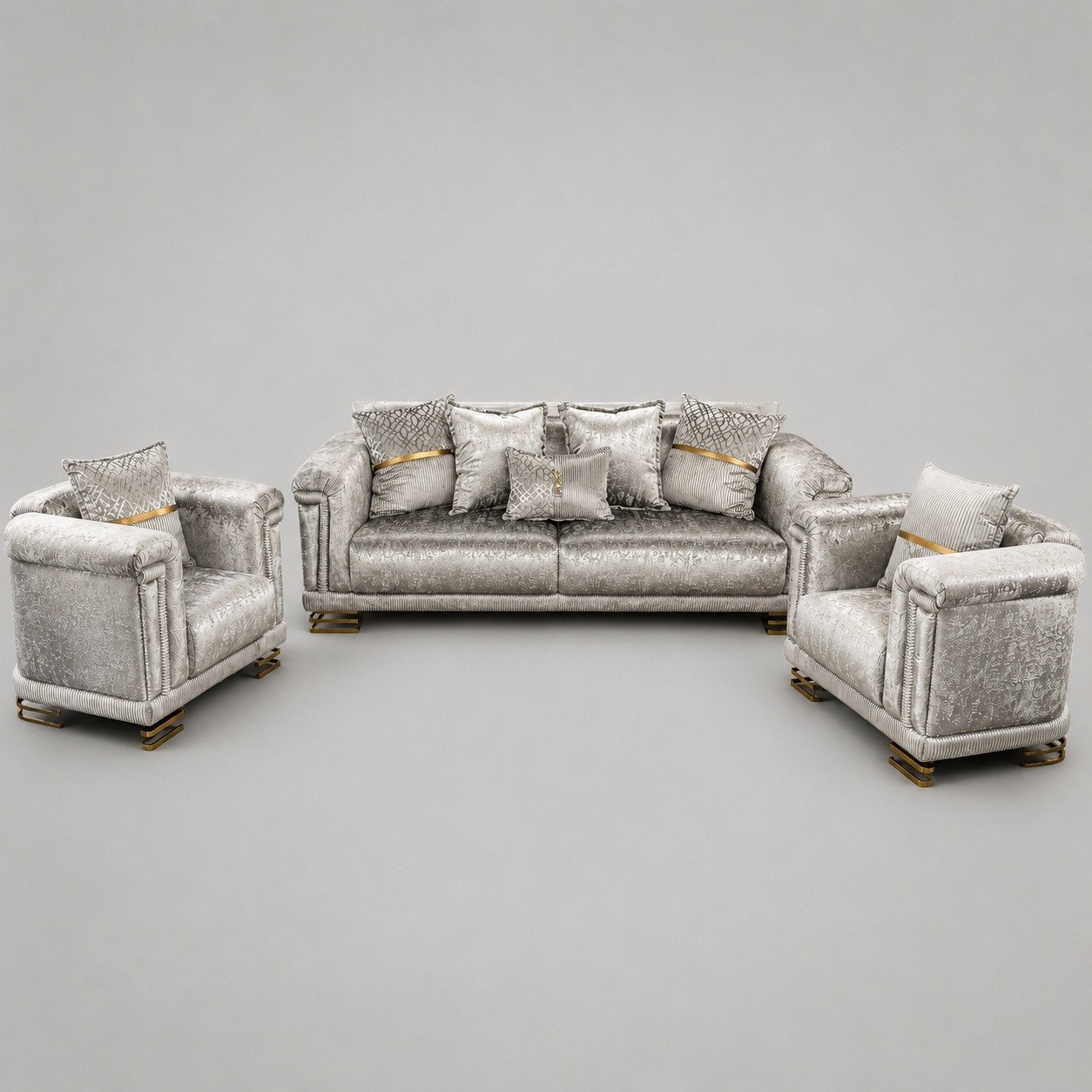 Rixos Silver and gold sofa set